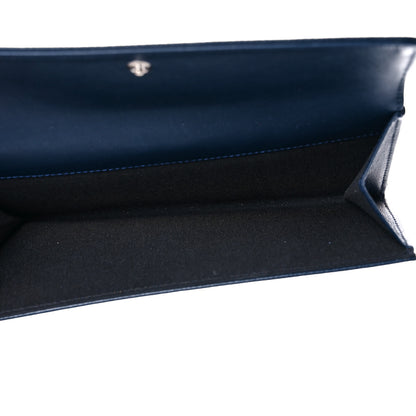 Chanel Caviar Timeless CC French Long Wallet Navy Blue 5 of 10