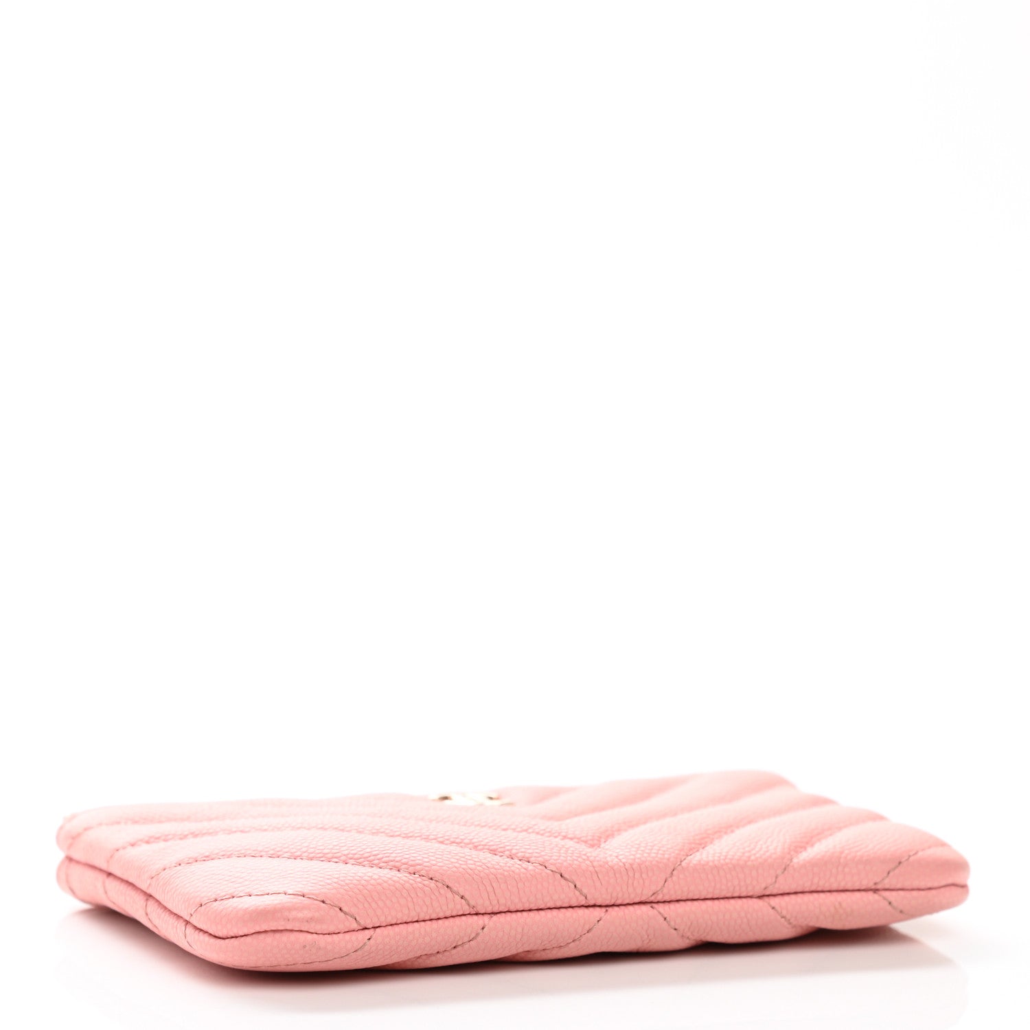 Chanel Flat Caviar Chevron Quilted Small Cosmetic Case Pink 4 of 8