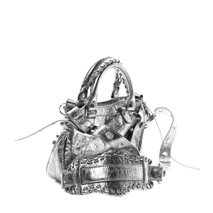 Balenciaga Agneau Arena Neo Cagole Mini Handbag Silver 3 of 10