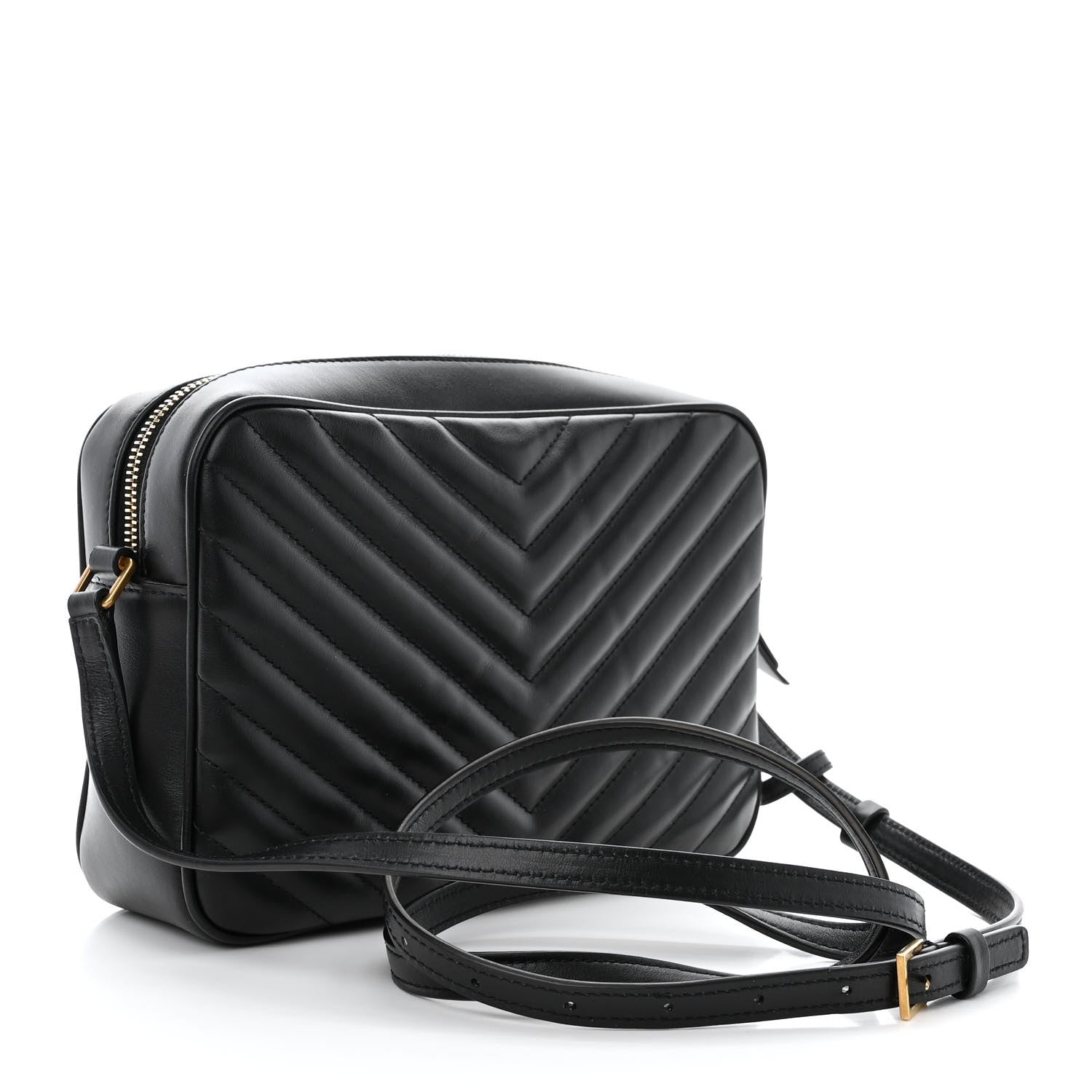 Saint Laurent Calfskin Matelasse Monogram Lou Camera Bag Black 3 of 11