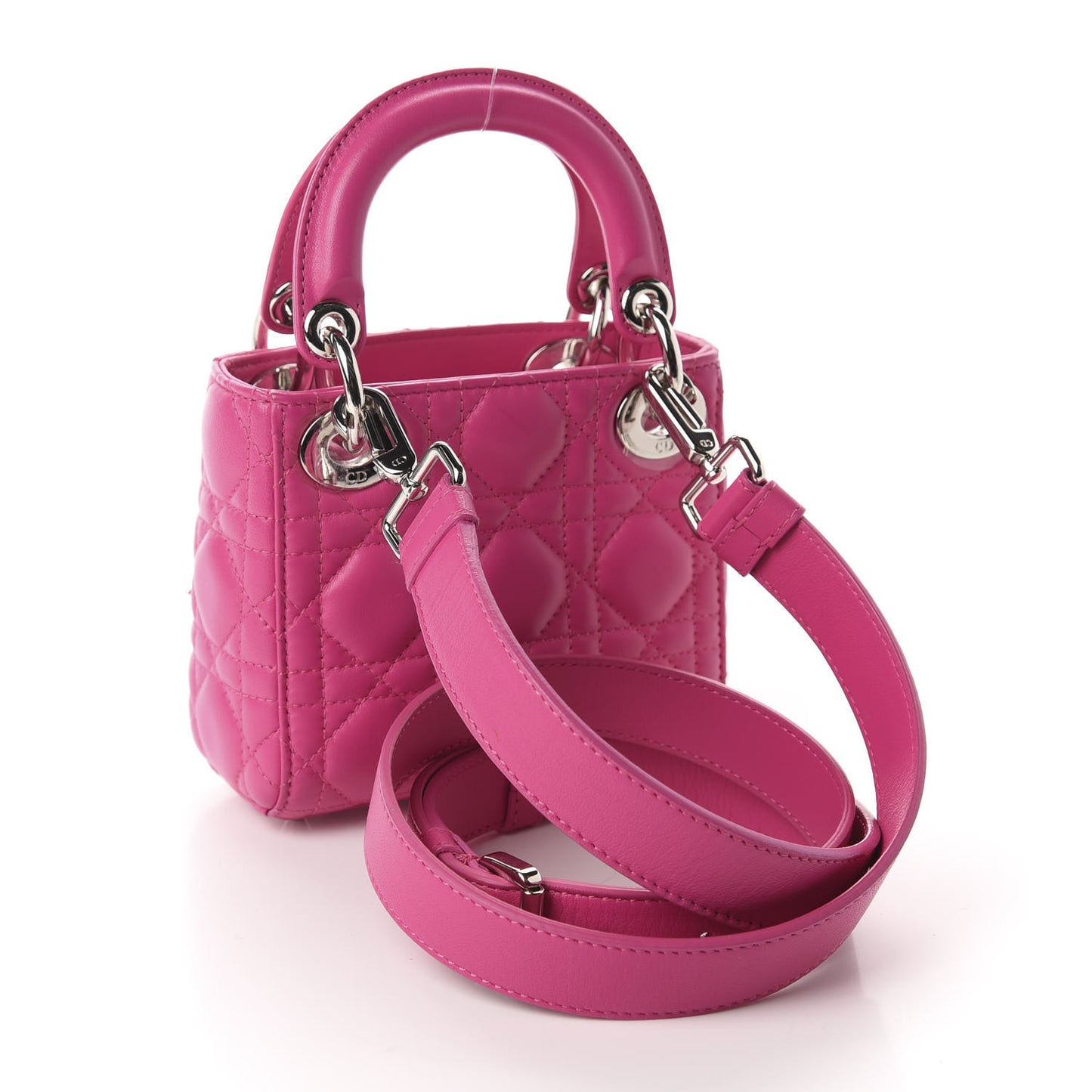 Lambskin Cannage Mini Lady Dior Sorbet
