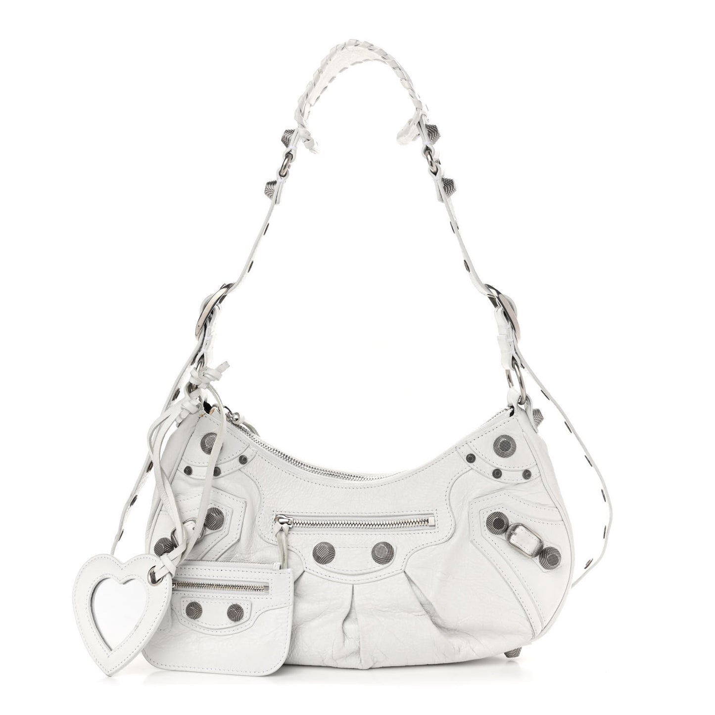 Agneau Arena Small Le Cagole Shoulder Bag Optic White