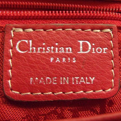 Christian Dior Leather Logo Flap Bag Red 7 of 8
