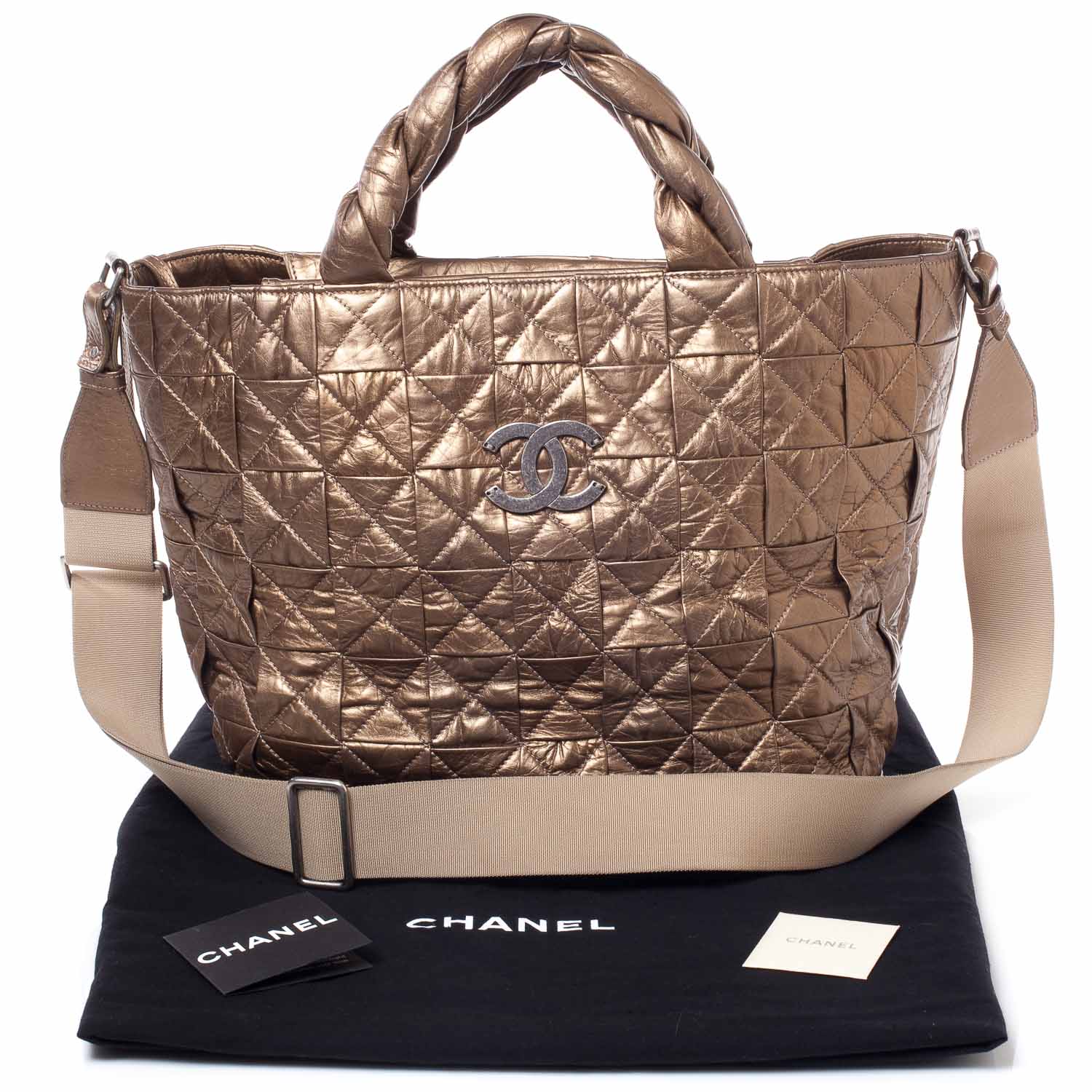 Chanel Calfskin Large Origami Tote Bronze 10 of 10