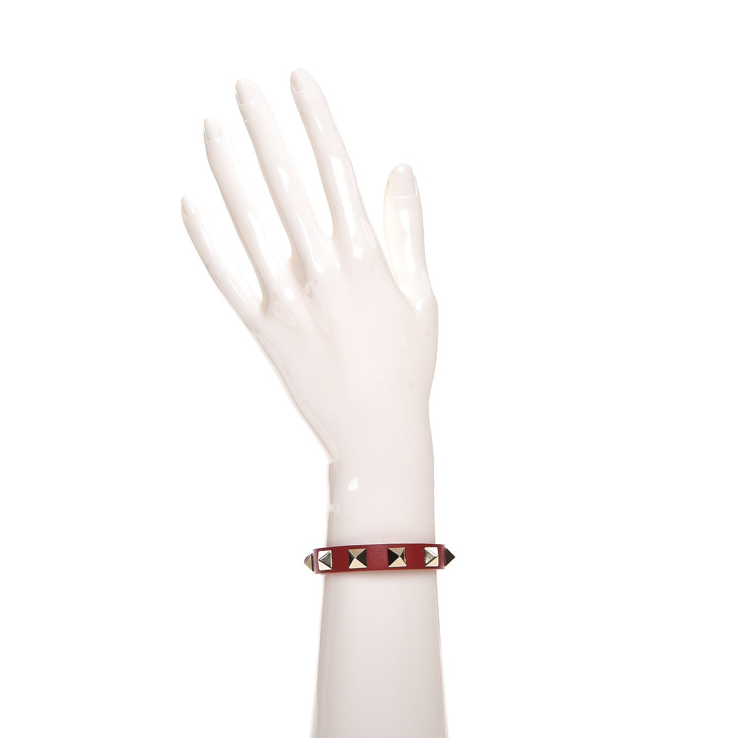 Valentino Garavani Vitello Rockstud Bracelet Red 2 of 5