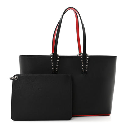 Christian Louboutin Calfskin Spikes Small East West Cabata Tote Black 1 of 11
