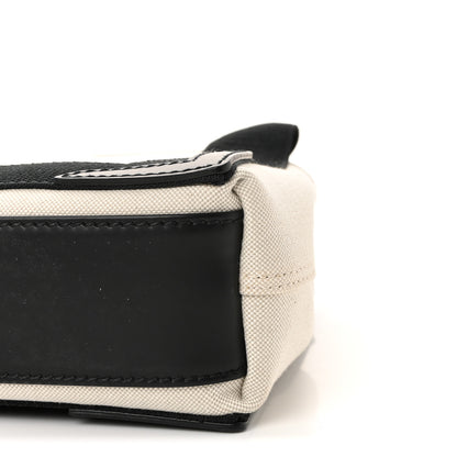 Balenciaga Cotton Canvas Calfskin Navy Cabas XS Natural Black 10 of 10