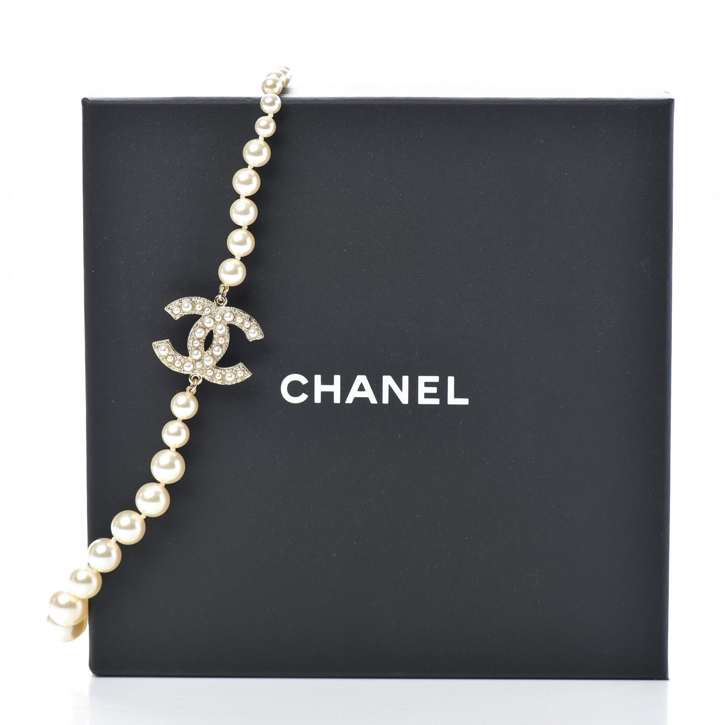Pearl CC 100th Anniversary Necklace Light Gold