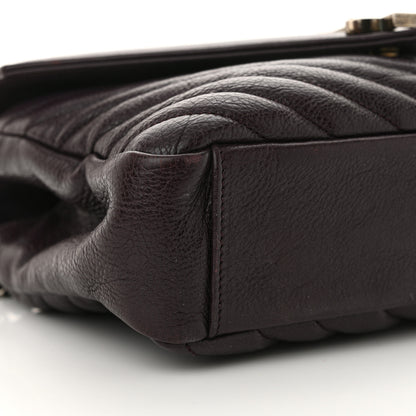 Saint Laurent Sheepskin Matelasse Chevron Monogram Medium College Bag Amaranto 9 of 14