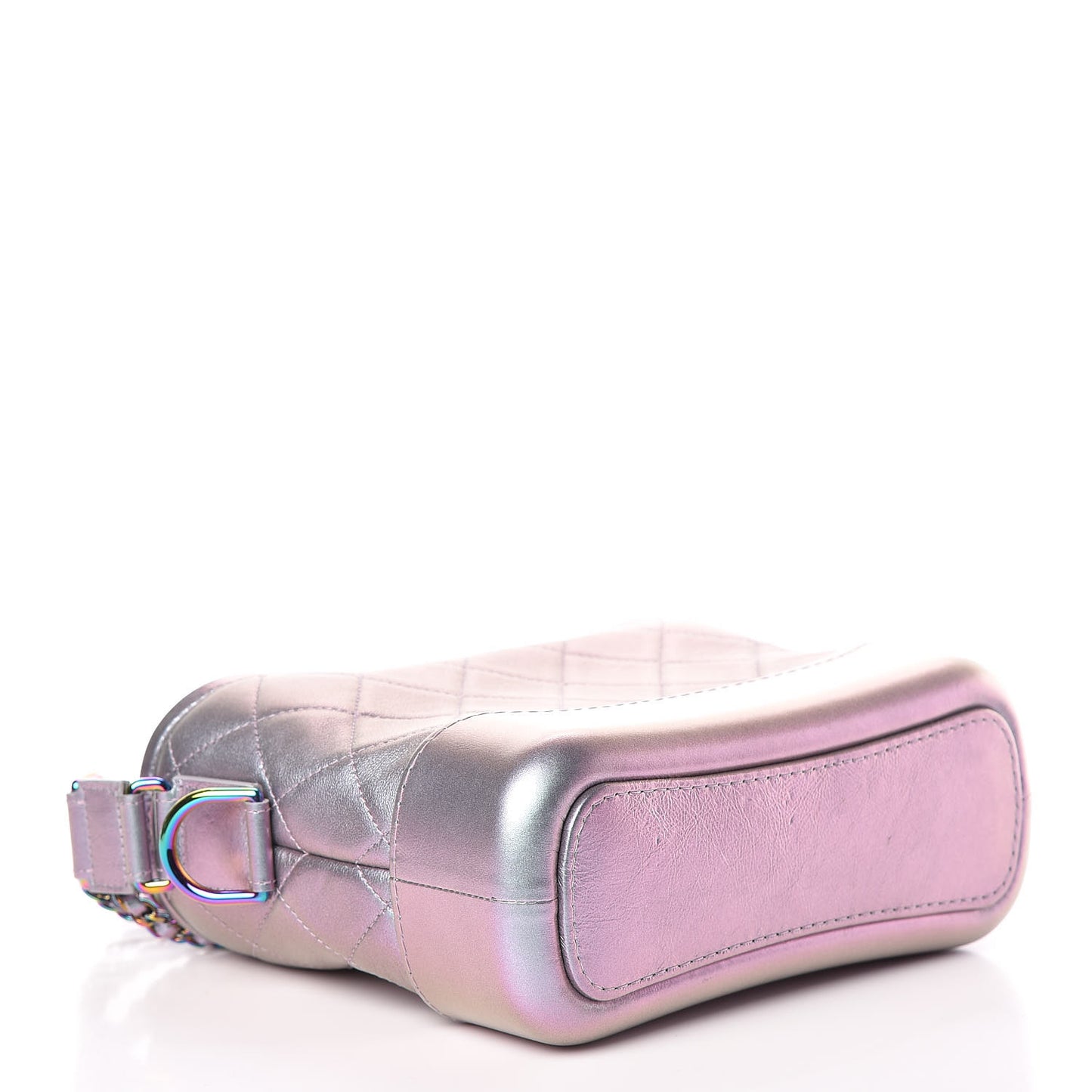 Iridescent Lambskin Calfskin Quilted Small Gabrielle Hobo Light Purple