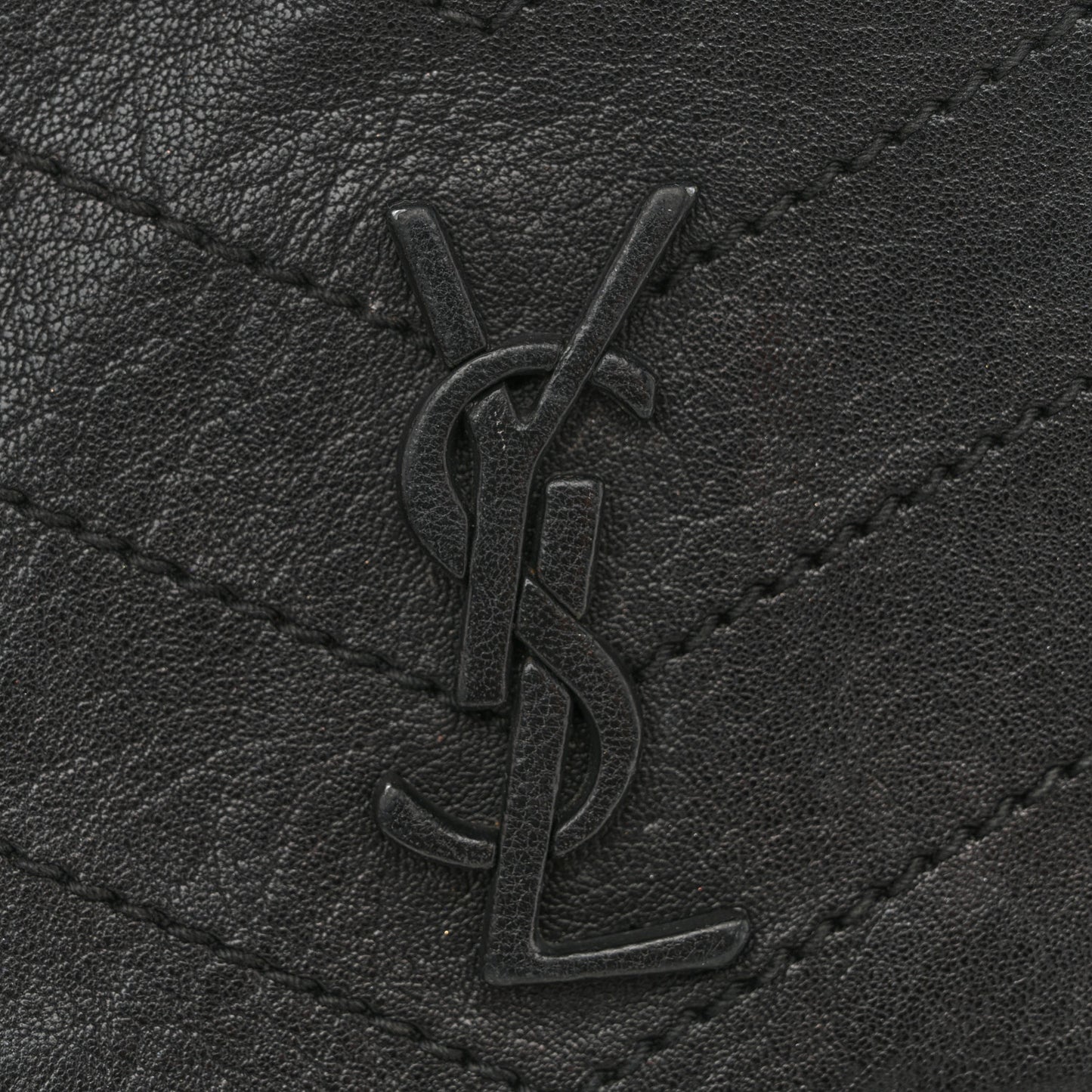 Pebbled Lambskin Chevron Monogram Small Nolita Black