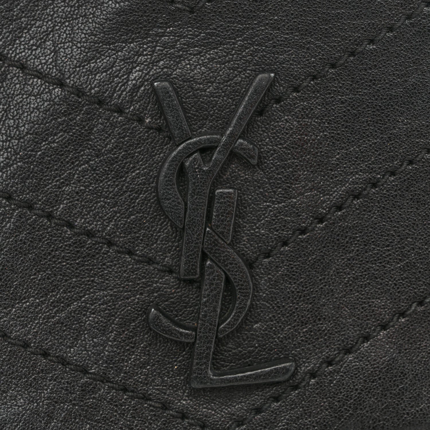 Saint Laurent Pebbled Lambskin Chevron Monogram Small Nolita Black 15 of 15