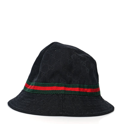 Gucci Monogram Web Bucket Hat S Black 4 of 8