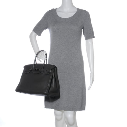 Hermes Taurillon Clemence Bi Color Horseshoe Birkin 35 Graphite Violet 3 of 12