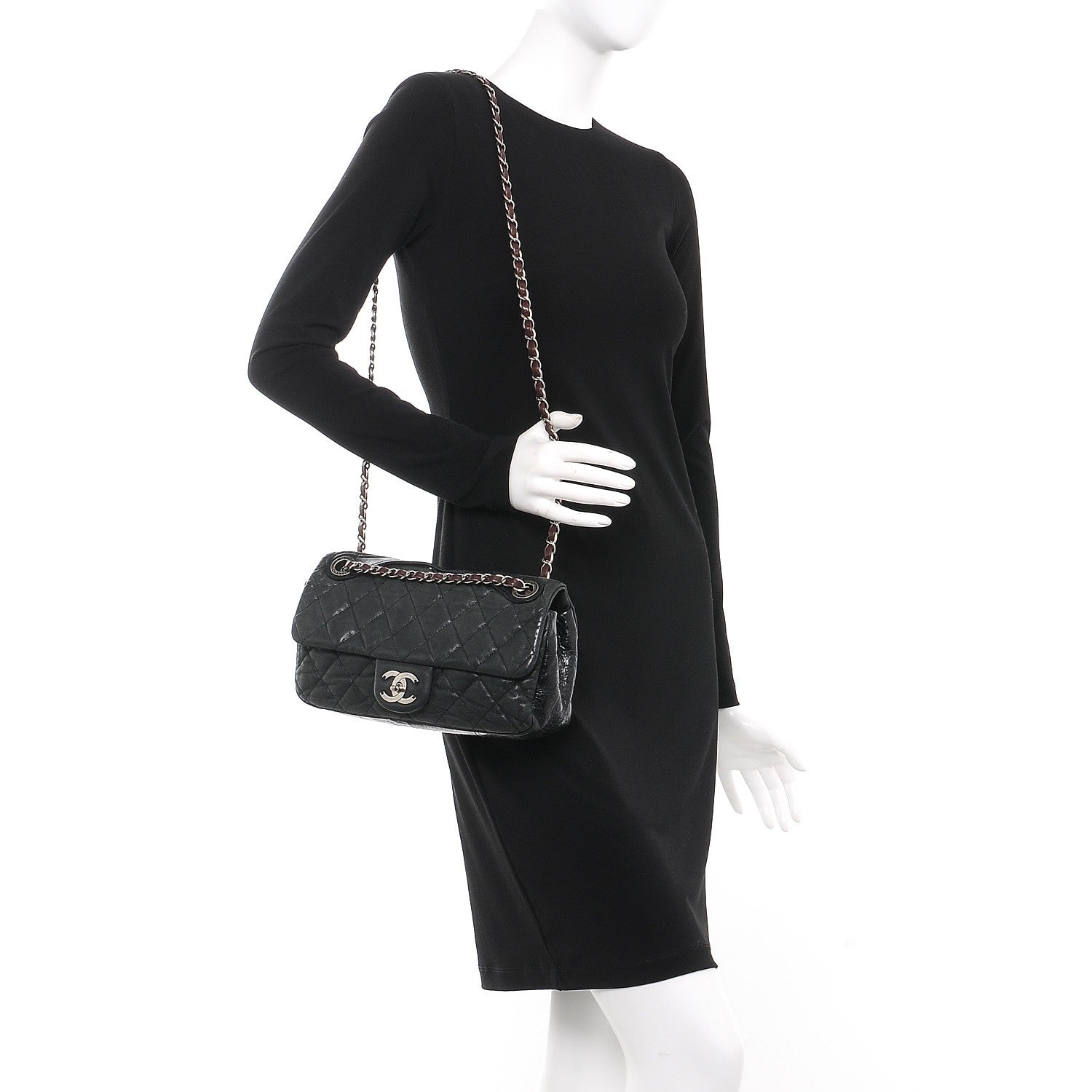 Chanel Iridescent Calfskin Medium In The Mix Flap Black 3 of 9