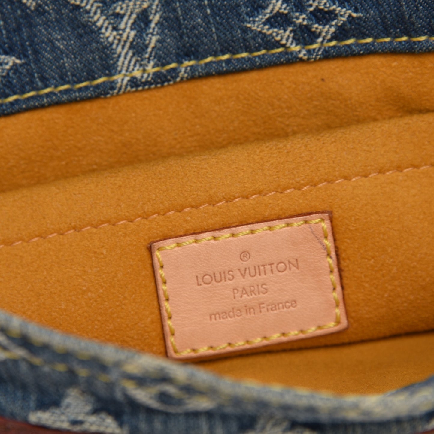 Monogram Denim Sac Plat Blue