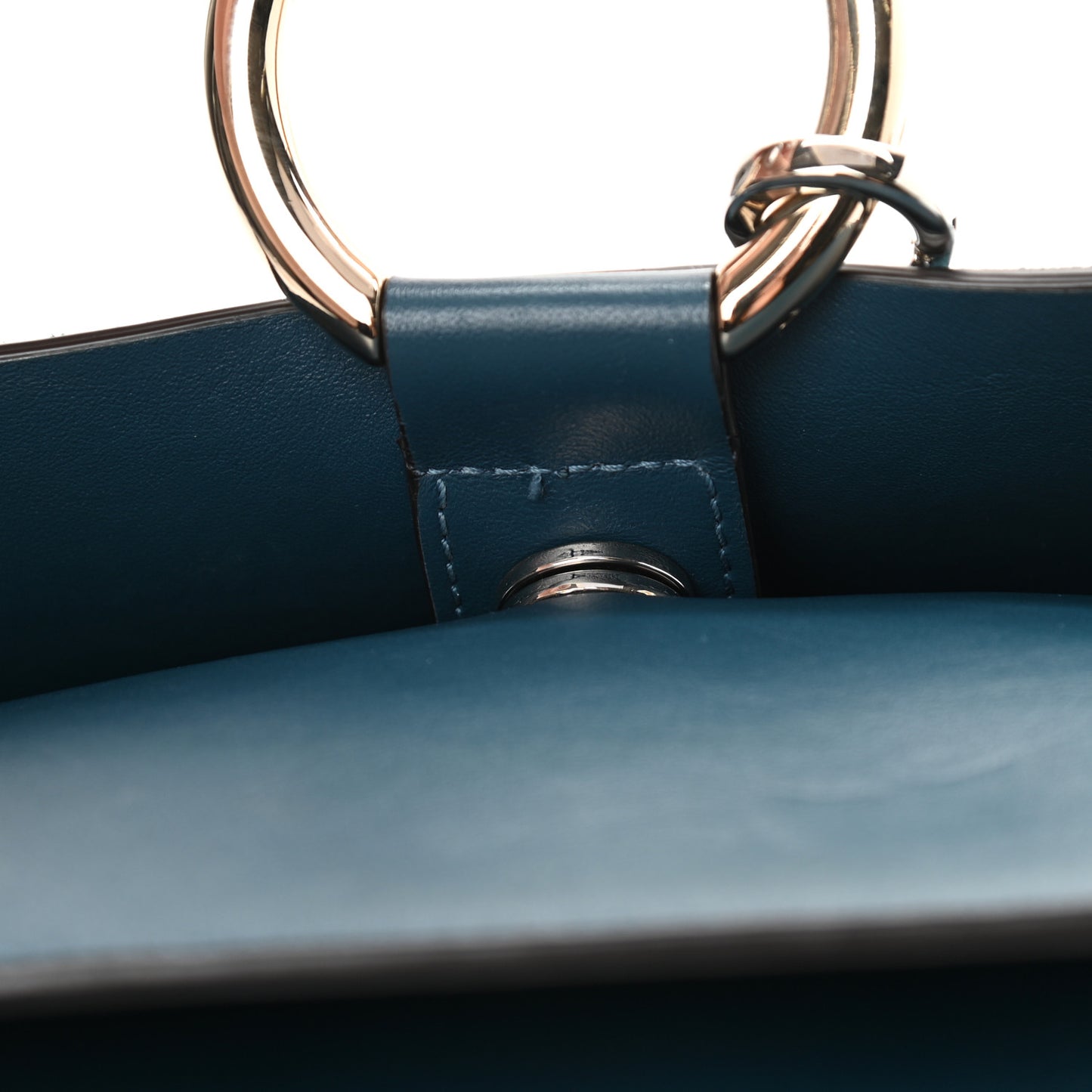 Suede Calfskin Small Faye Shoulder Bag Majolica Blue