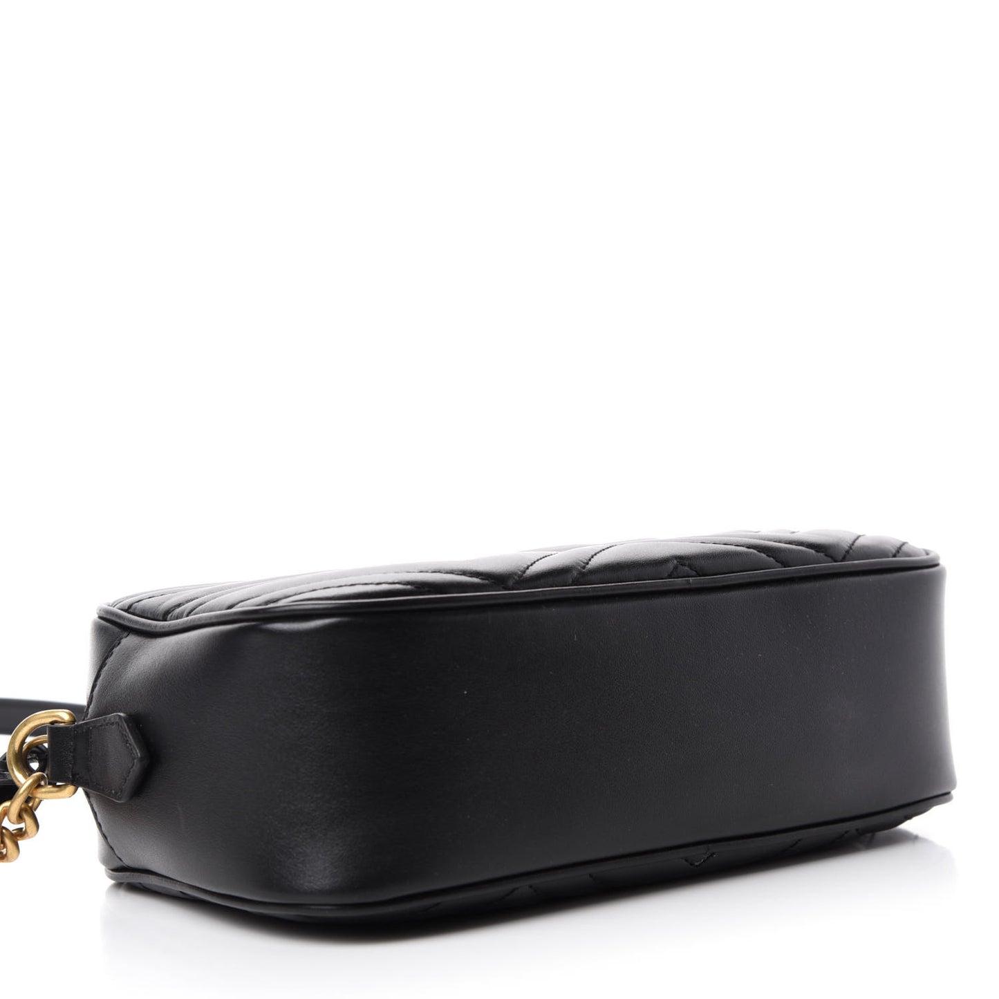 Calfskin Matelasse Small GG Marmont Chain Shoulder Bag Black