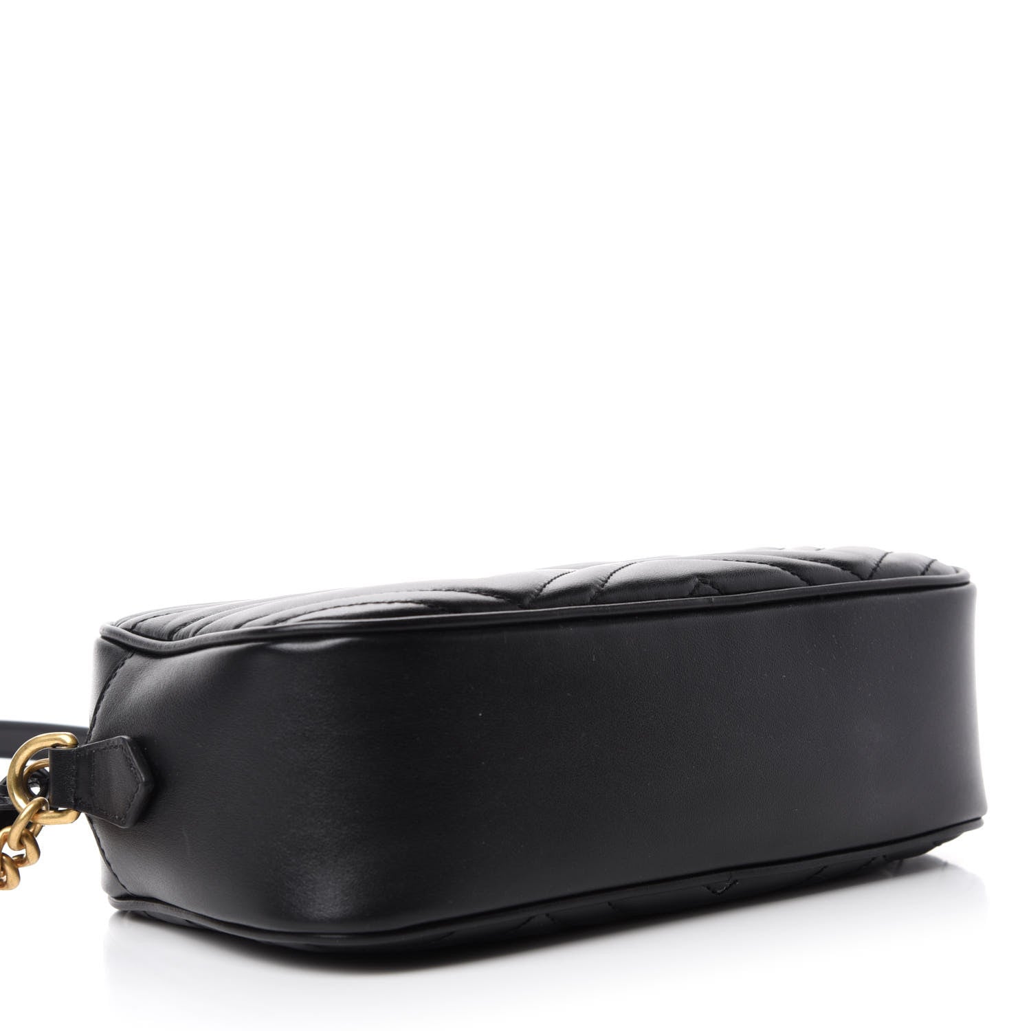 Gucci Calfskin Matelasse Small GG Marmont Chain Shoulder Bag Black 4 of 10