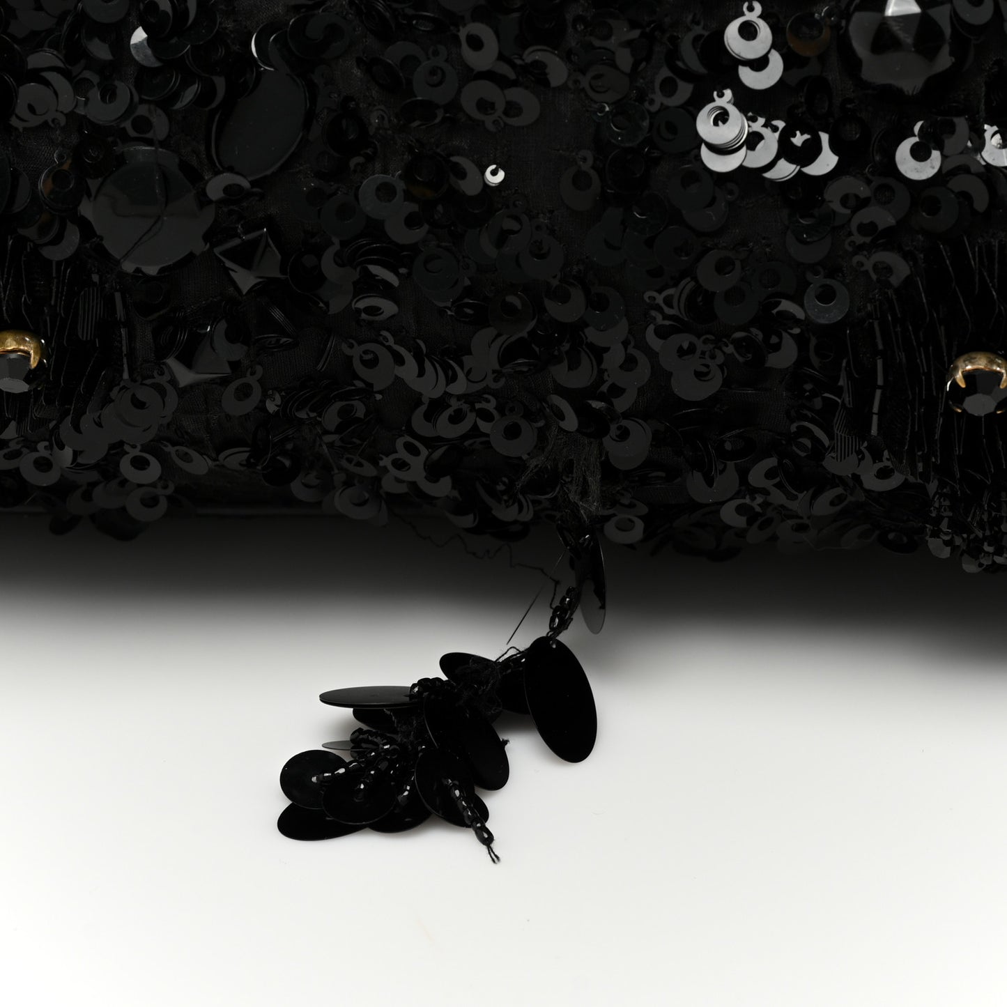 Nylon Sequin Tote Black