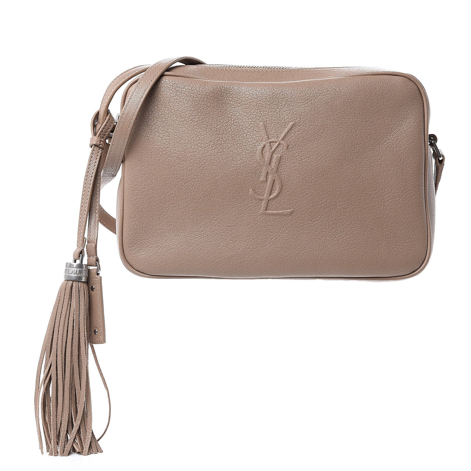 Saint Laurent Lambskin Monogram Small Lou Camera Bag Dark Beige 1 of 9
