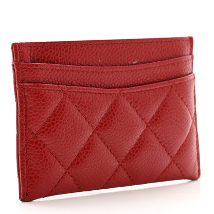 Chanel Caviar Quilted Card Holder Red 3 of 9