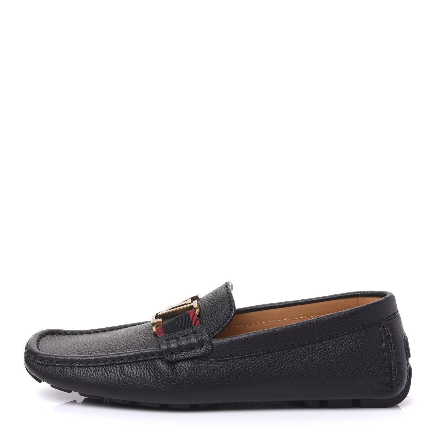 Louis Vuitton Grained Calfskin Monte Carlo Car Shoe Moccasin Loafers 5 Black 1 of 11