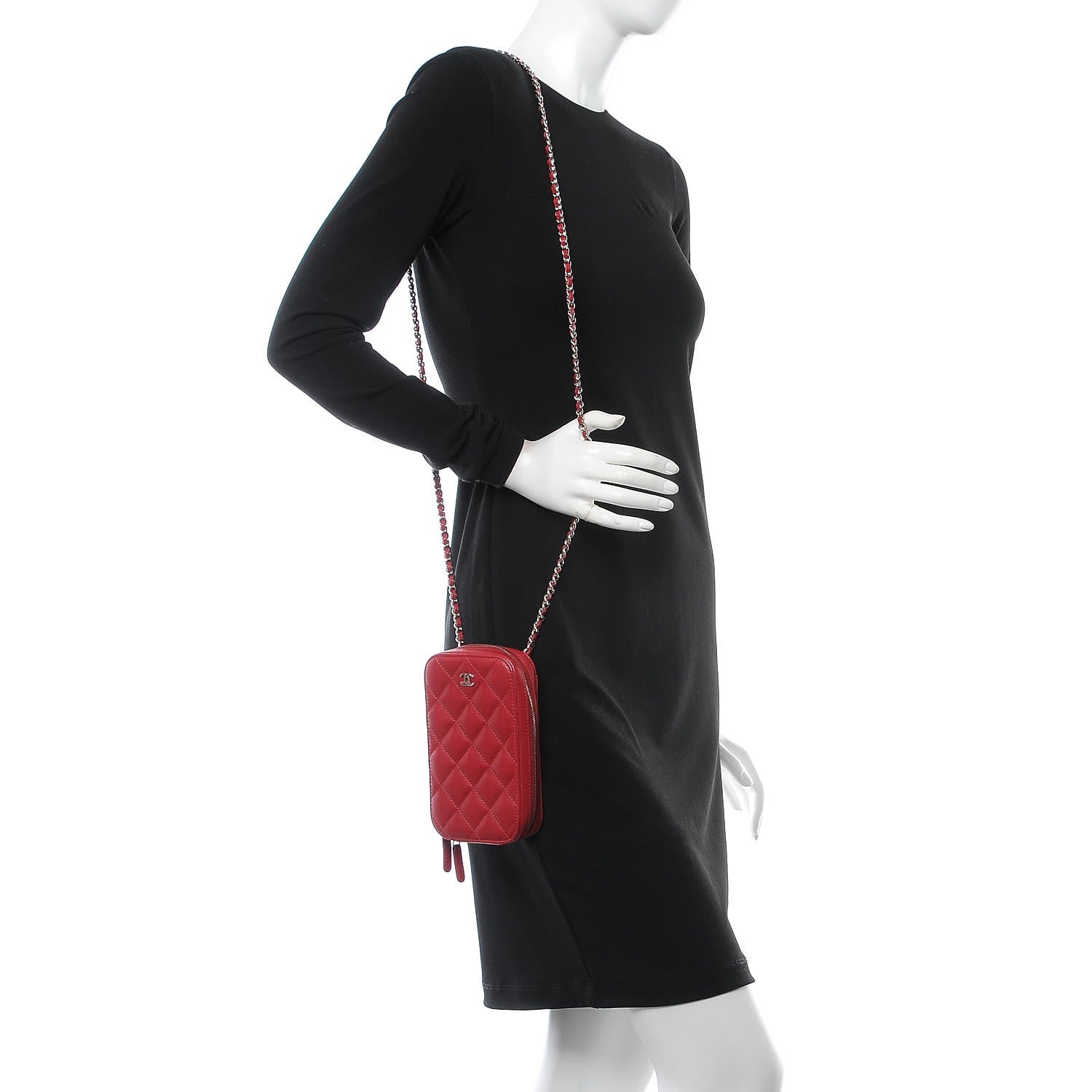 Chanel Caviar Quilted Classic Clutch With Chain Pink 2 of 8
