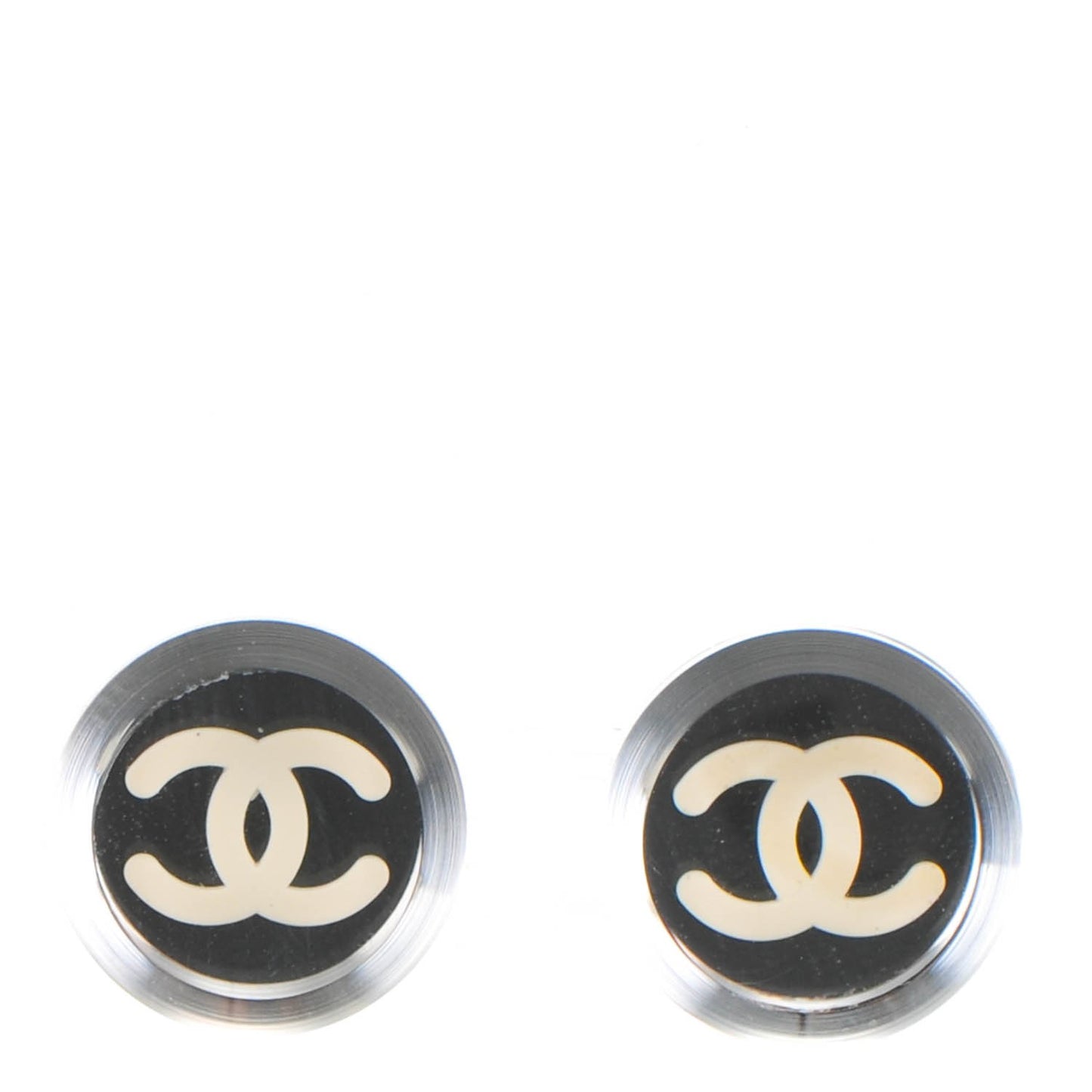 Mirror Resin CC Earrings Silver