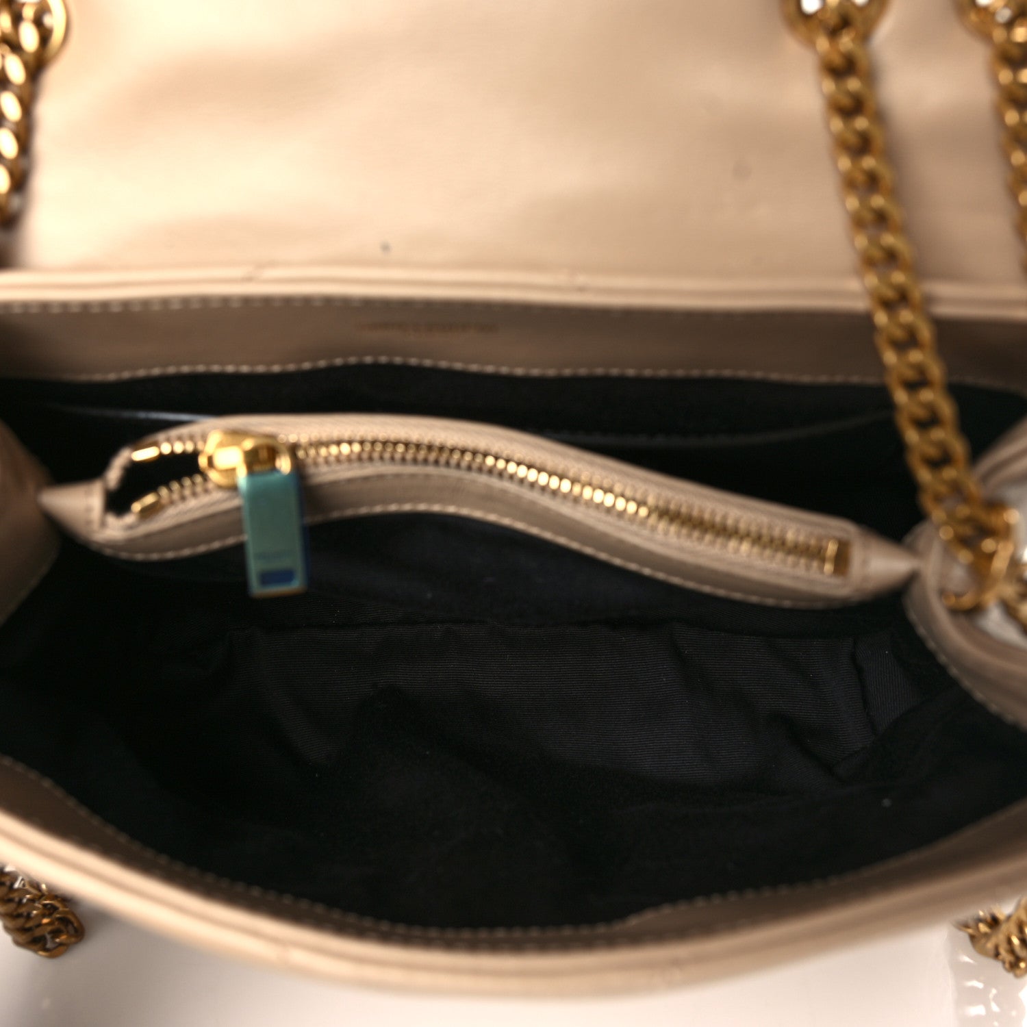 Saint Laurent Calfskin Y Quilted Monogram Small Loulou Chain Satchel Dark Beige 5 of 10