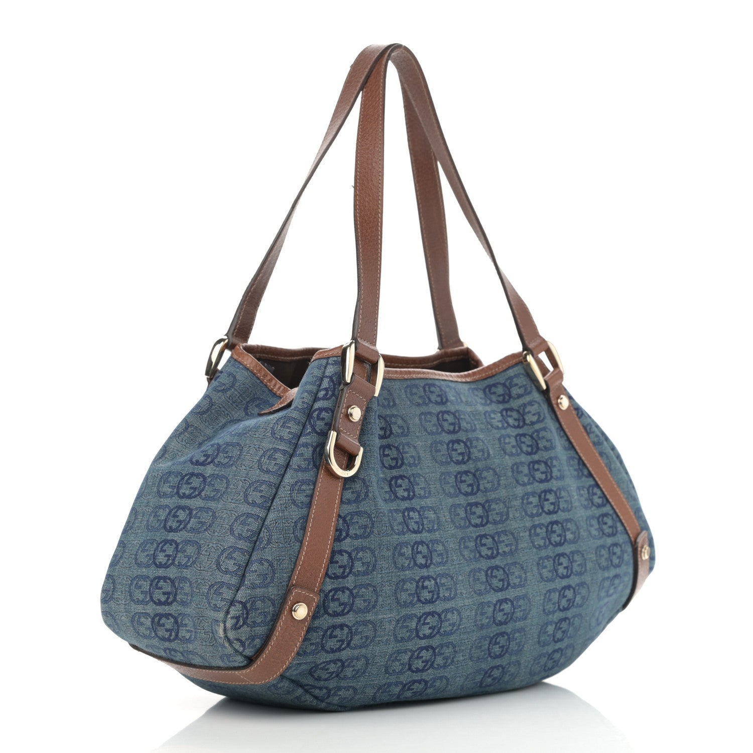 Gucci Denim GG Medium Abbey Shoulder Bag Blue 3 of 12