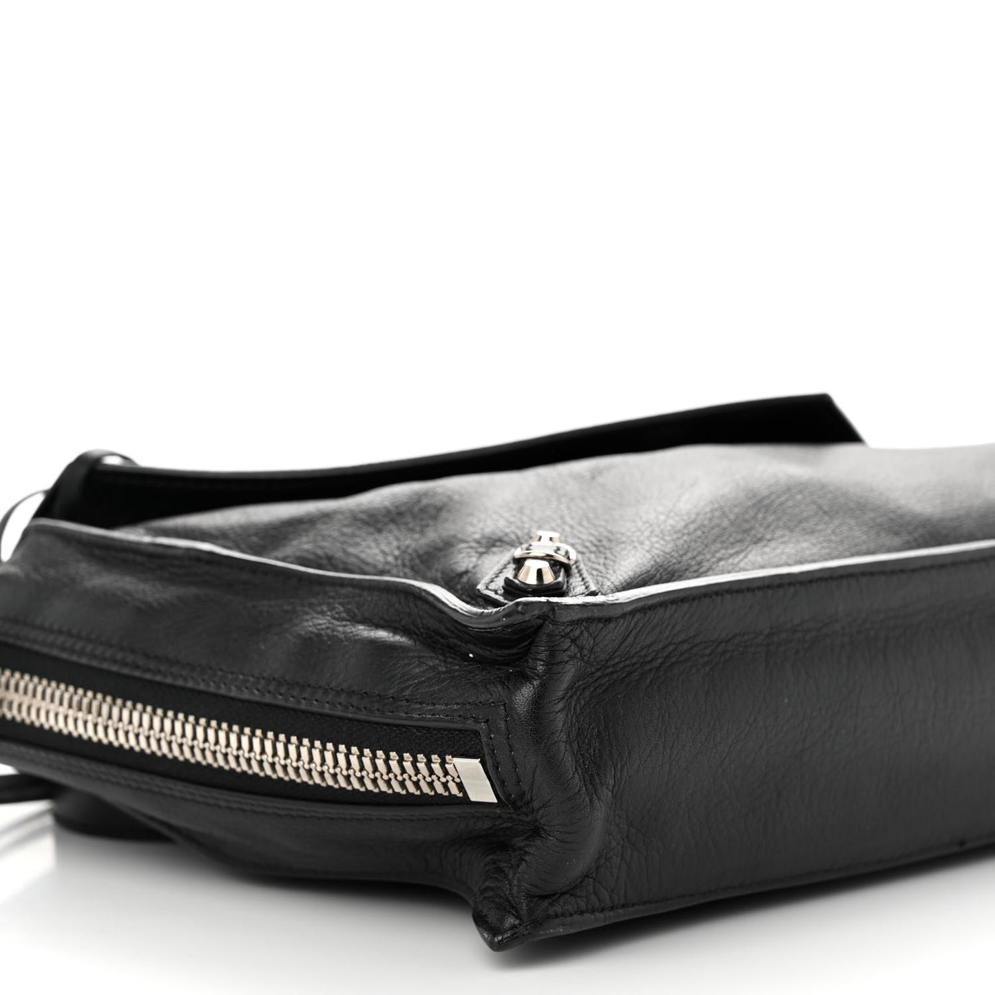 Calfskin Papier Sight Shoulder Bag Black