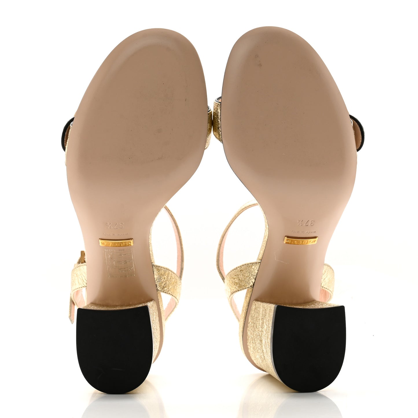 Galassia GG Marmont Ankle Wrap 75mm Sandals 37.5 Platino