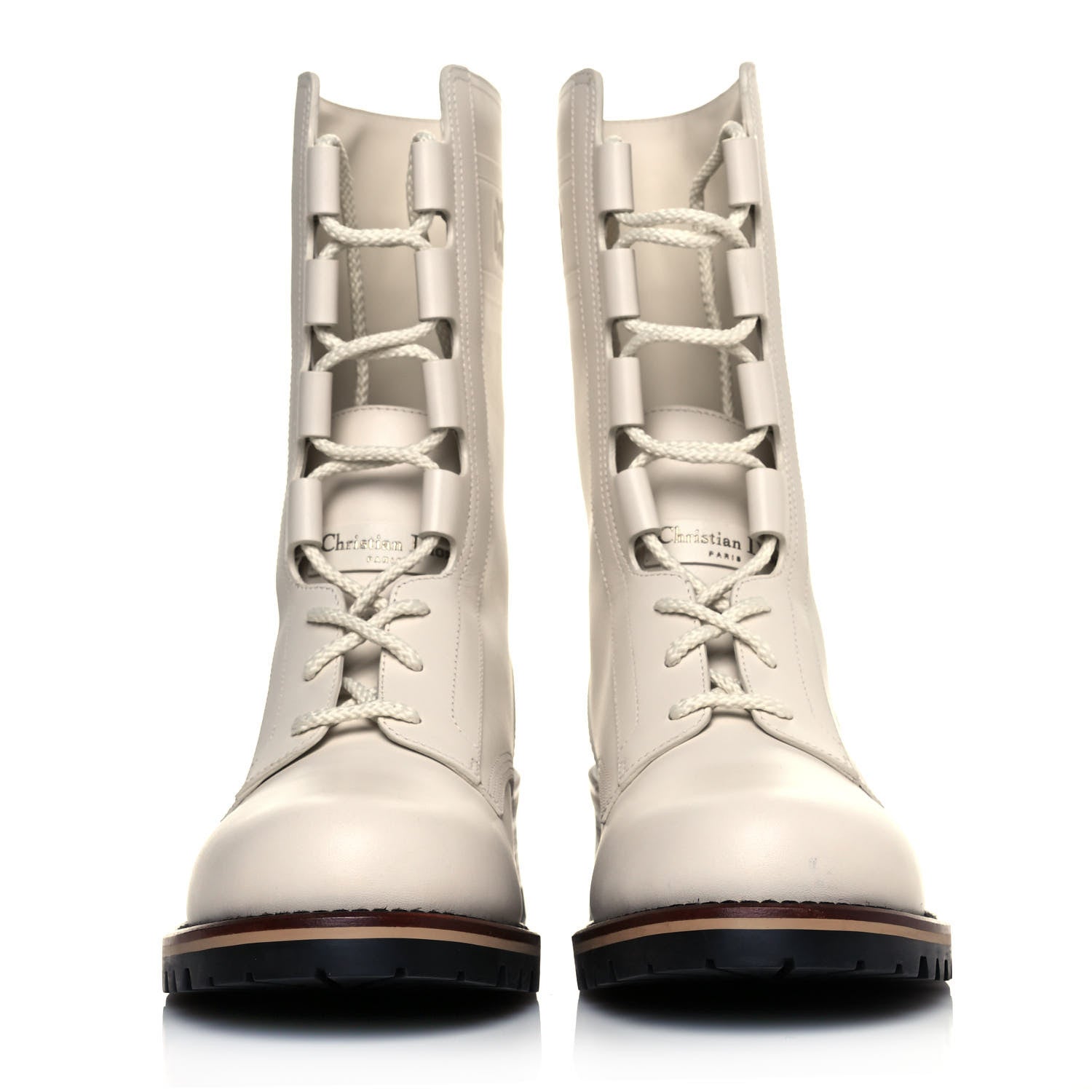 Christian Dior Calfskin Dior Quest 35mm Hiking Boots 40 Off White 2 of 8