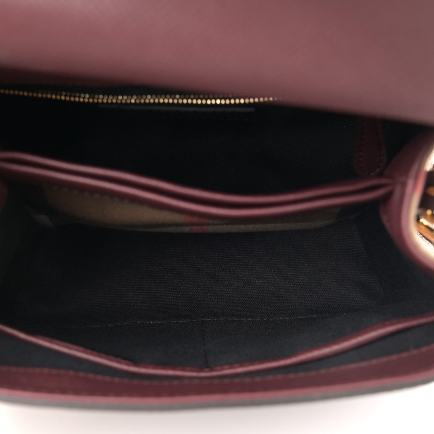 Burberry Derby Calfskin House Check Small Camberley Mahogany Red 7 of 11