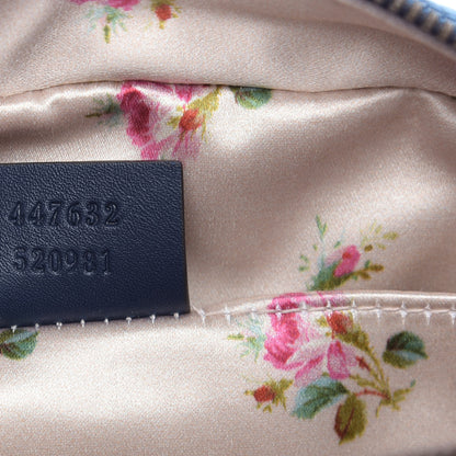 Gucci Denim Matelasse Small Pearly GG Marmont Chain Shoulder Bag Blue 9 of 10