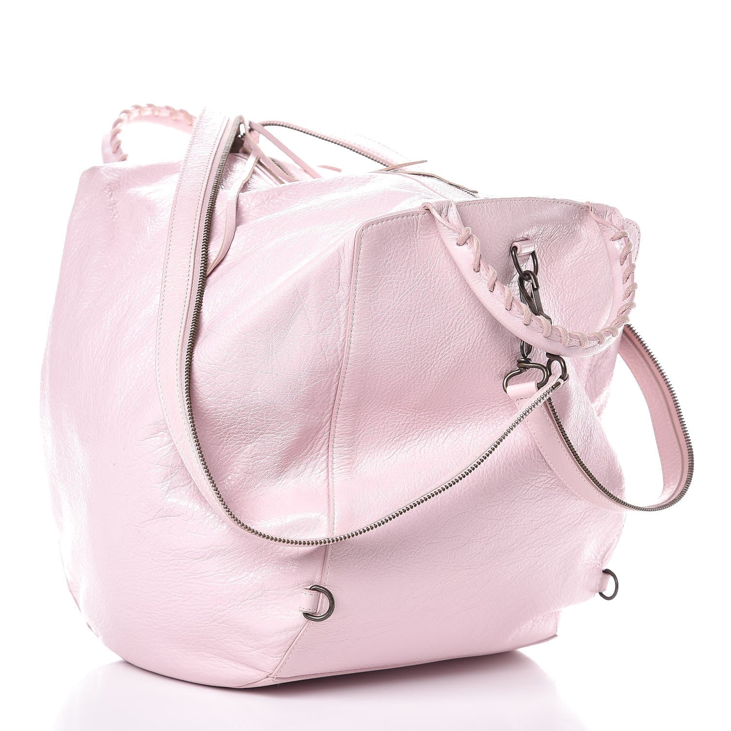 Balenciaga Agneau Classic Hardware Zip Traveler Backpack Rose Poudre Rose Petunia 4 of 16