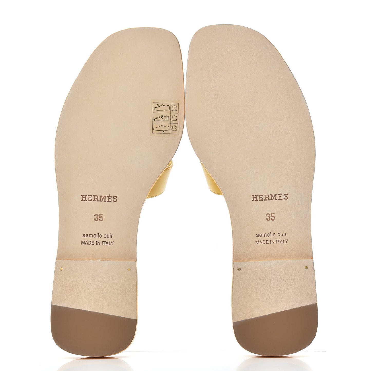 Calfskin Oran Sandals 35 Jaune Citron