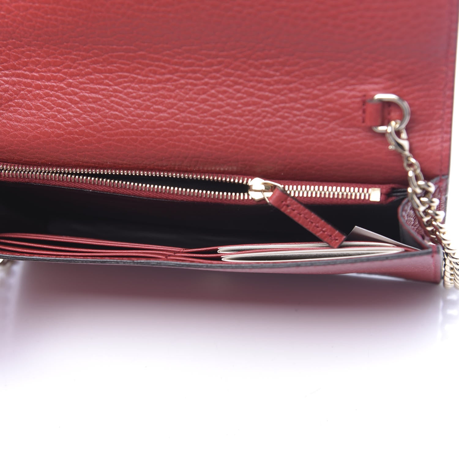 Gucci Dollar Calfskin Medium Betty Chain Wallet Red 5 of 11