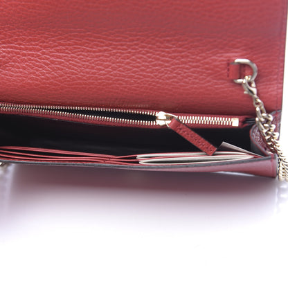 Gucci Dollar Calfskin Medium Betty Chain Wallet Red 5 of 11