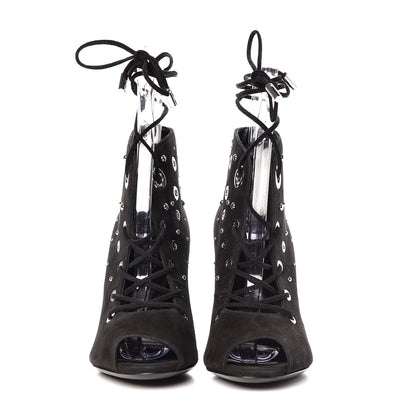 Hermes Suede Goatskin Parade Lace Up Ankle Boots 36 Black 2 of 20