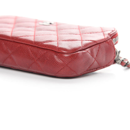 Chanel Caviar Quilted Small Clutch With Chain Red 13 of 17