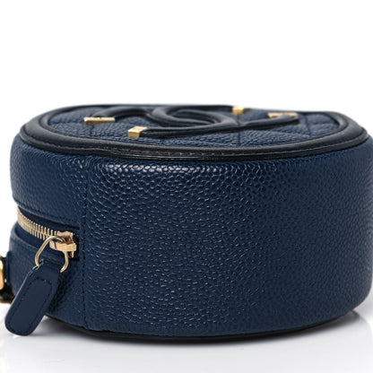 Chanel Caviar Quilted Round Filigree Crossbody Navy Black 8 of 11