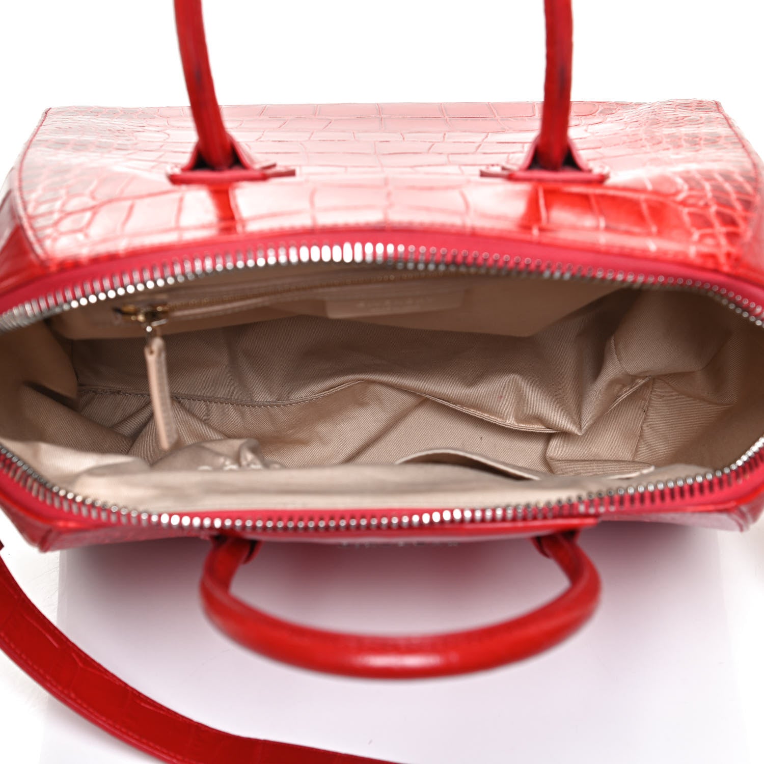 Givenchy Calfskin Crocodile Embossed Medium Antigona Red 5 of 14