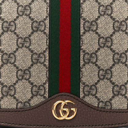 Gucci GG Supreme Monogram Web Small Ophidia Flap Messenger Bag Brown 8 of 12