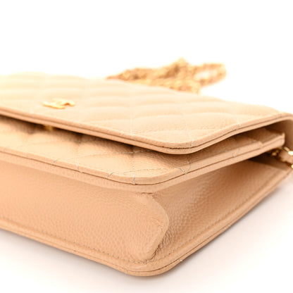 Chanel Caviar Quilted Wallet On Chain WOC Beige 12 of 12