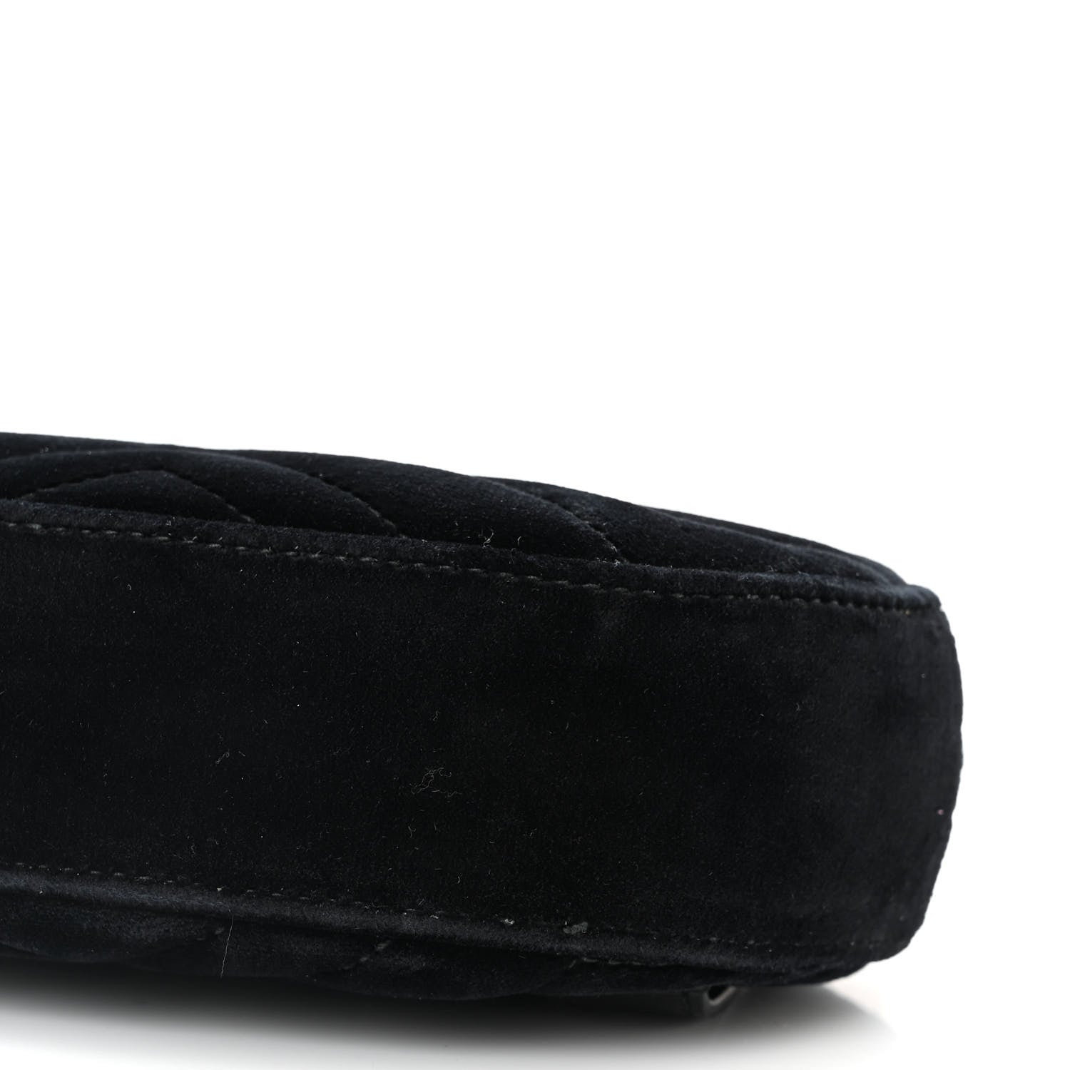 Gucci Velvet Matelasse GG Marmont Belt Bag 85 34 Black 10 of 10