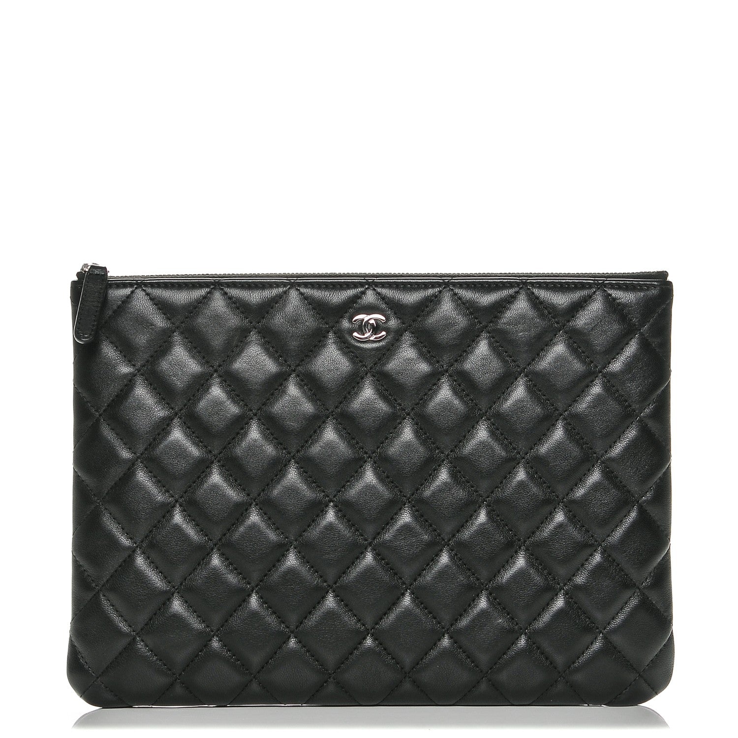 Chanel Lambskin Quilted Medium Cosmetic Case Black 1 of 7