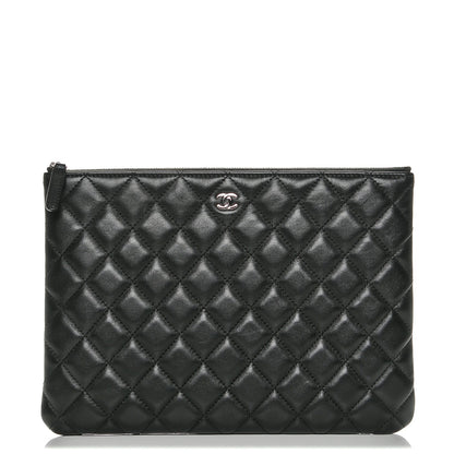 Chanel Lambskin Quilted Medium Cosmetic Case Black 1 of 7