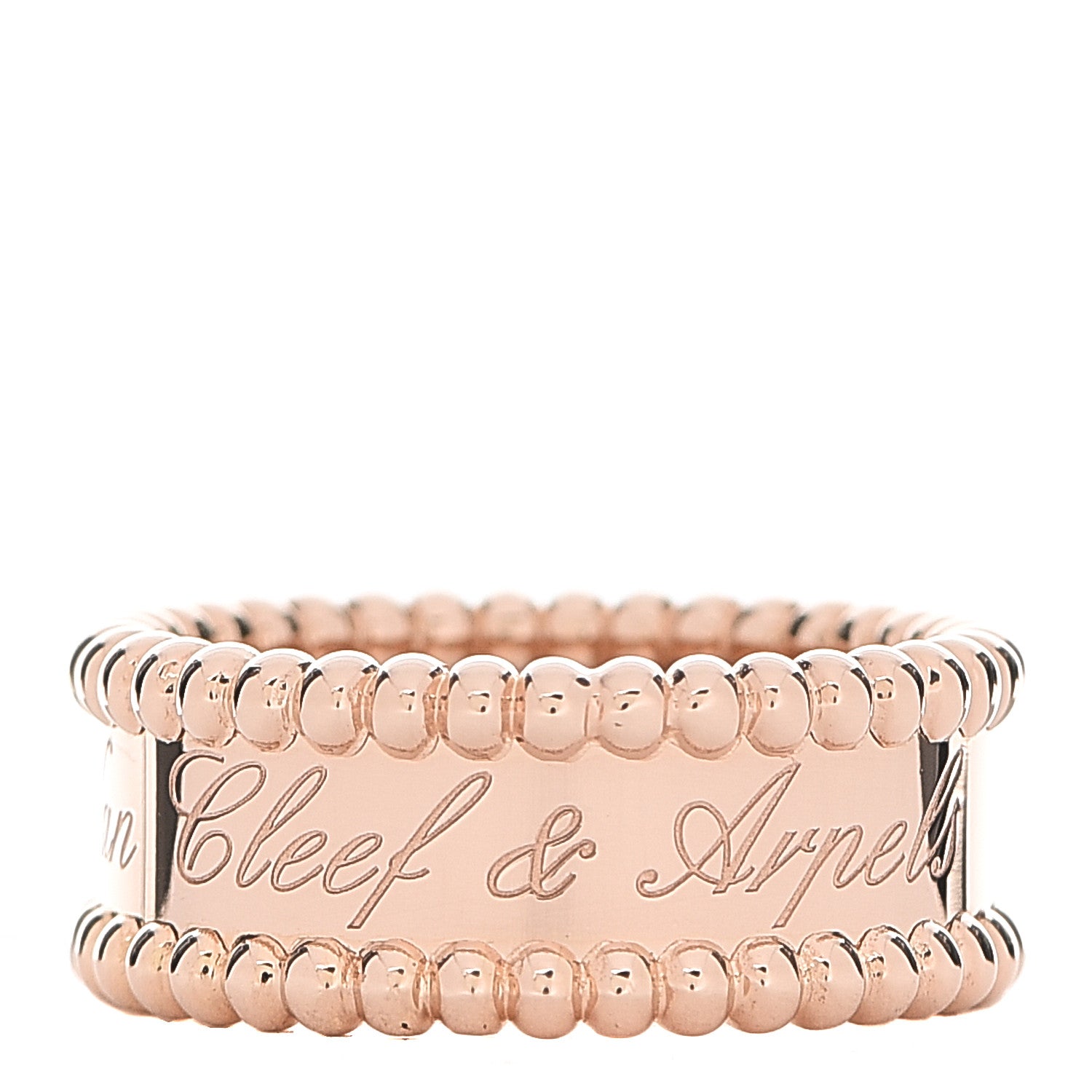 Van Cleef & Arpels 18K Rose Gold Perlee Signature Ring 49 4.75 1 of 6
